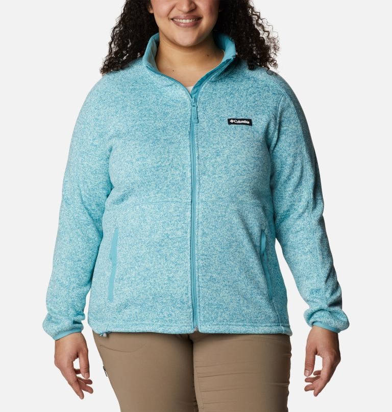 Jachete Din Lână Columbia Pulovere Weather Full Zip Dama Turcoaz | Plus Size XM1A9Z87Q